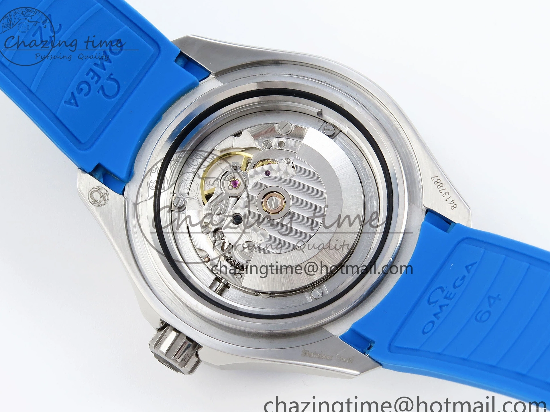 0506 SEAMASTER PLANET OCEAN 6000M ULTRA DEEP 45.5MM SS TF 1:1 BEST EDITION WHITE DIAL BLUE BEZEL ON RUBBER STRAP A SunProtective 7762